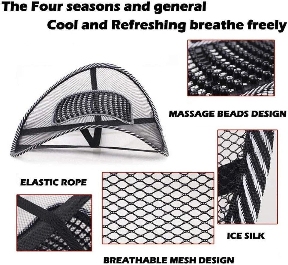 Universal 2x Mesh Back Support Lumbar Brace For Car Office Seat Chair Cushion