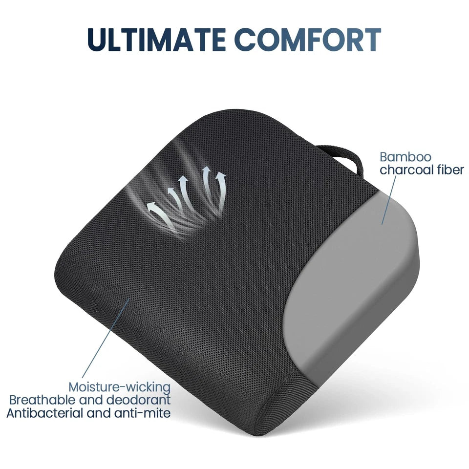 Memory Foam Seat Cushion – Ergonomic Office Chair Cushion for Back Pain Relief